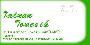 kalman tomcsik business card